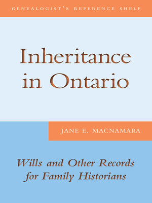 cover image of Inheritance in Ontario